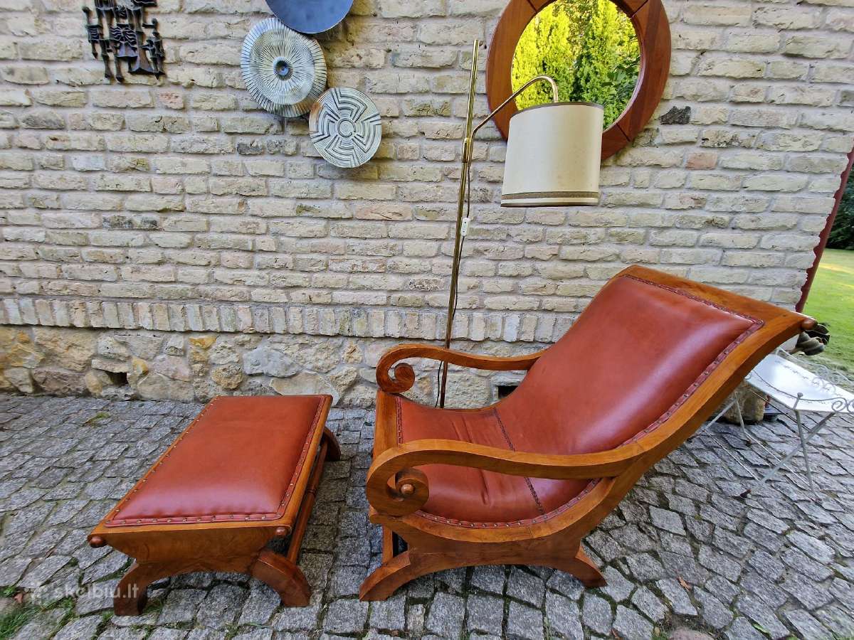 Vintažinis mid century fotelis su pakoju - nuotraukos Nr. 19