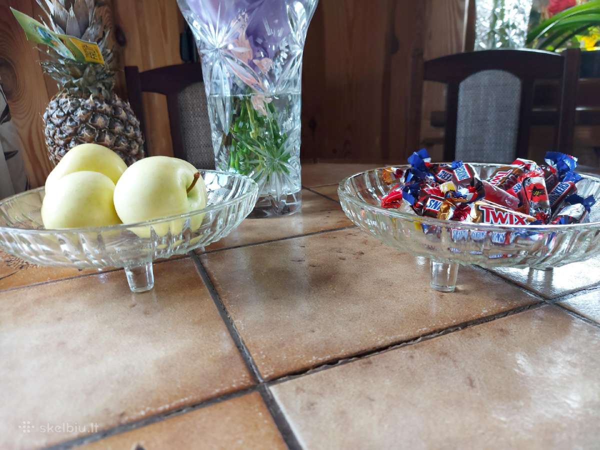 Senovinės,storo stiklo vazeles vaisiams,saldumynam - nuotraukos Nr. 2