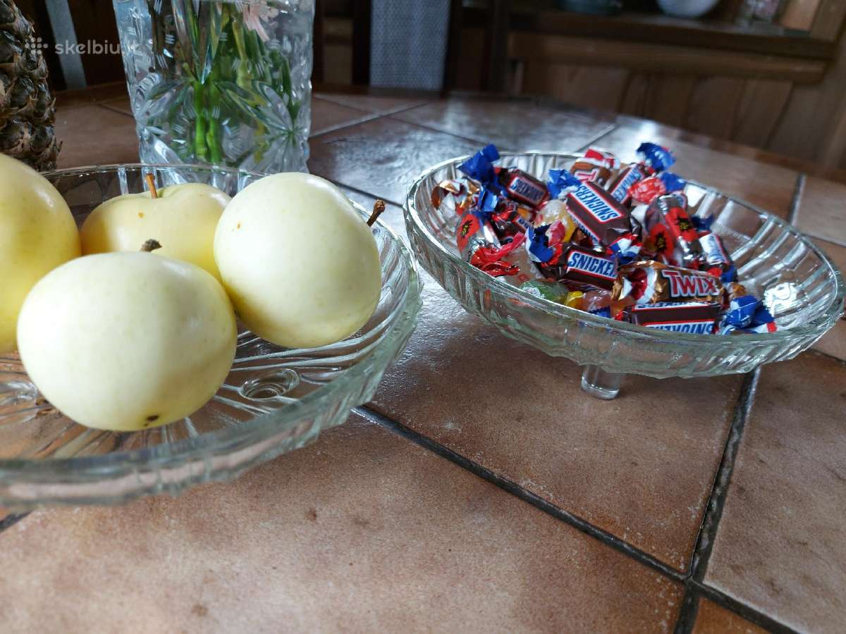 Senovinės,storo stiklo vazeles vaisiams,saldumynam - nuotraukos Nr. 4