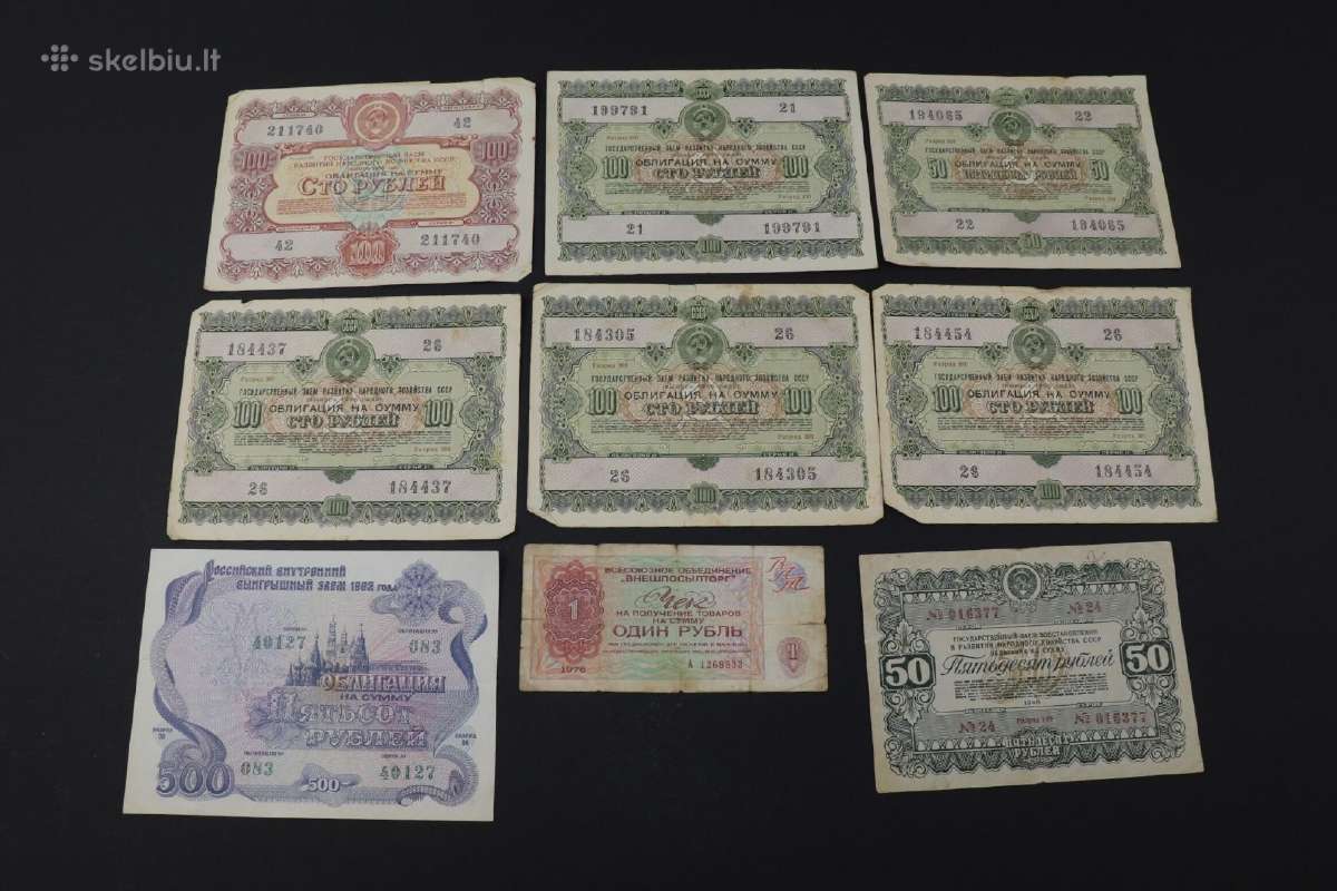 Banknotai ,obligacijos tik viska kartu