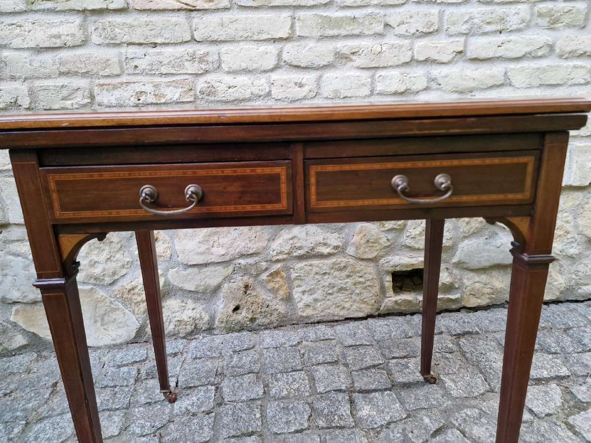 Antikvarinė raudonmedžio konsolė / stalas - nuotraukos Nr. 7