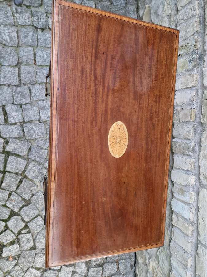 Antikvarinė raudonmedžio konsolė / stalas - nuotraukos Nr. 15