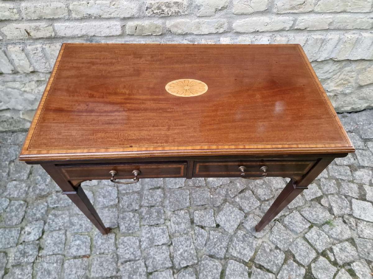 Antikvarinė raudonmedžio konsolė / stalas - nuotraukos Nr. 17