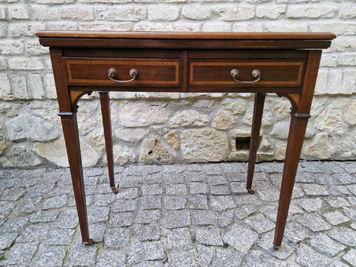 Antikvarinė raudonmedžio konsolė / stalas - nuotraukos Nr. 35