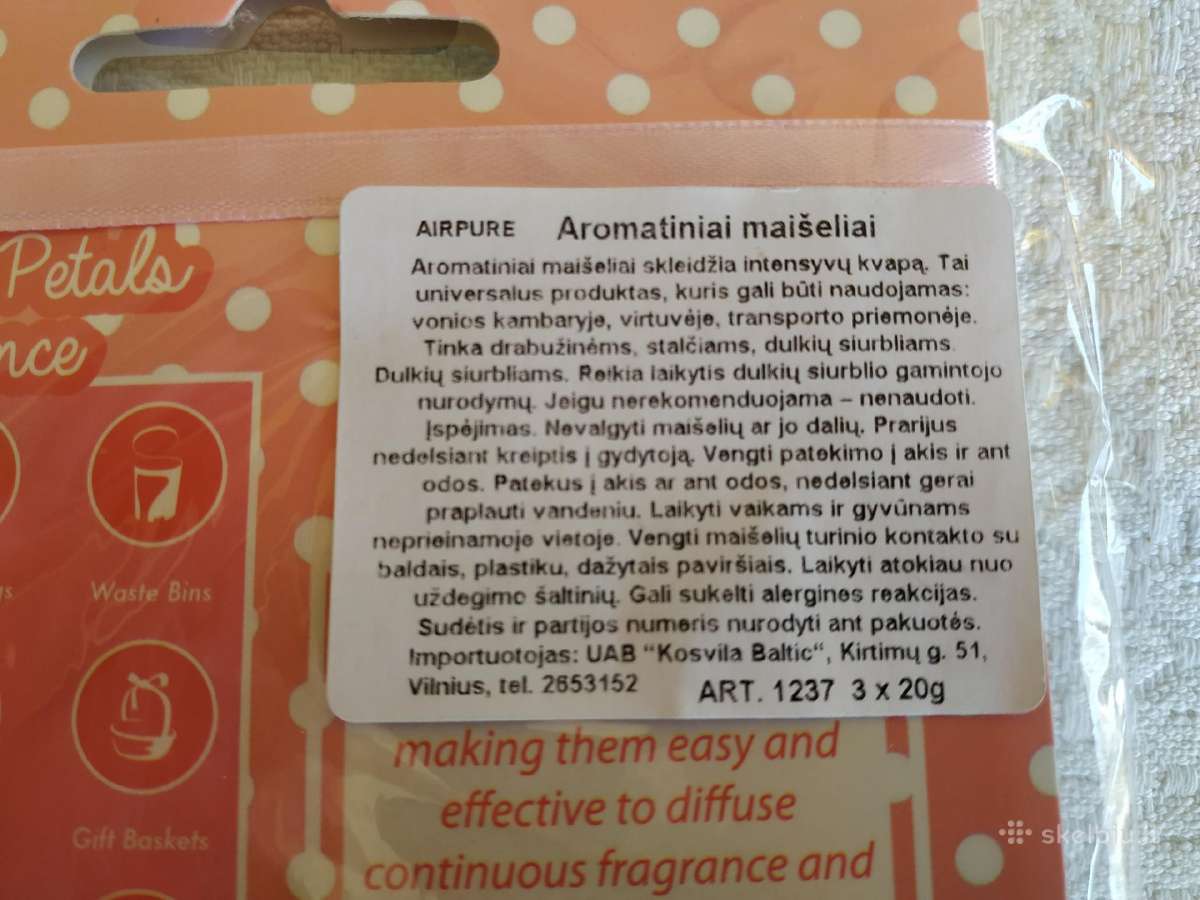 Kvapnūs maišeliai. Komplekte 3 vienetai. - nuotraukos Nr. 3