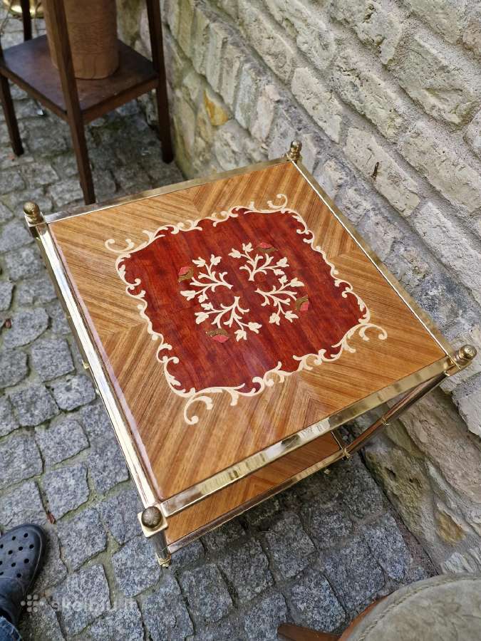 Vintažinė žalvarinė etažerė - nuotraukos Nr. 14