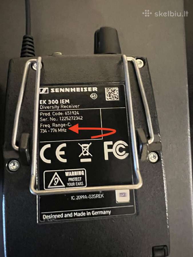 Parduodu Sennheiser Ew300 G3 In Ear sistema - nuotraukos Nr. 5