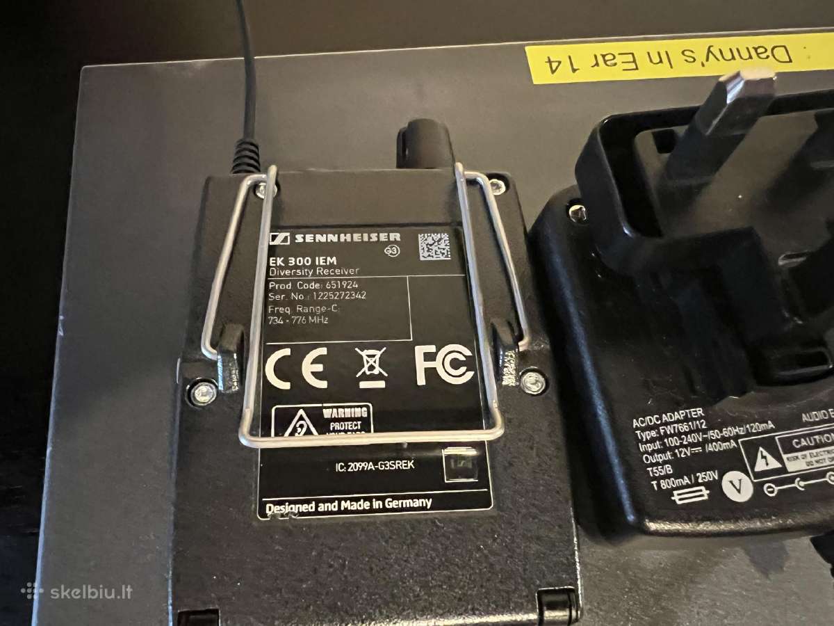 Parduodu Sennheiser Ew300 G3 In Ear sistema - nuotraukos Nr. 10