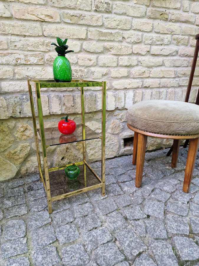 Vintažinė mid century žalvarinė lentyna-etažerė