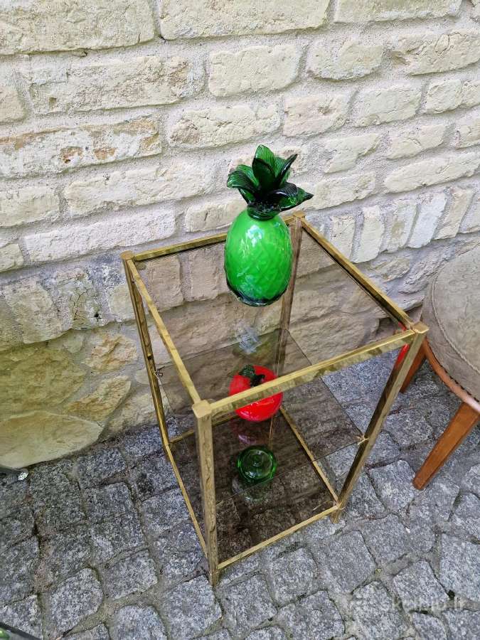 Vintažinė mid century žalvarinė lentyna-etažerė - nuotraukos Nr. 3