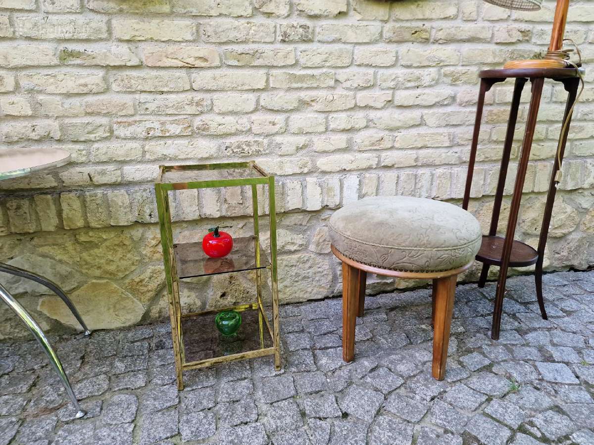 Vintažinė mid century žalvarinė lentyna-etažerė - nuotraukos Nr. 8