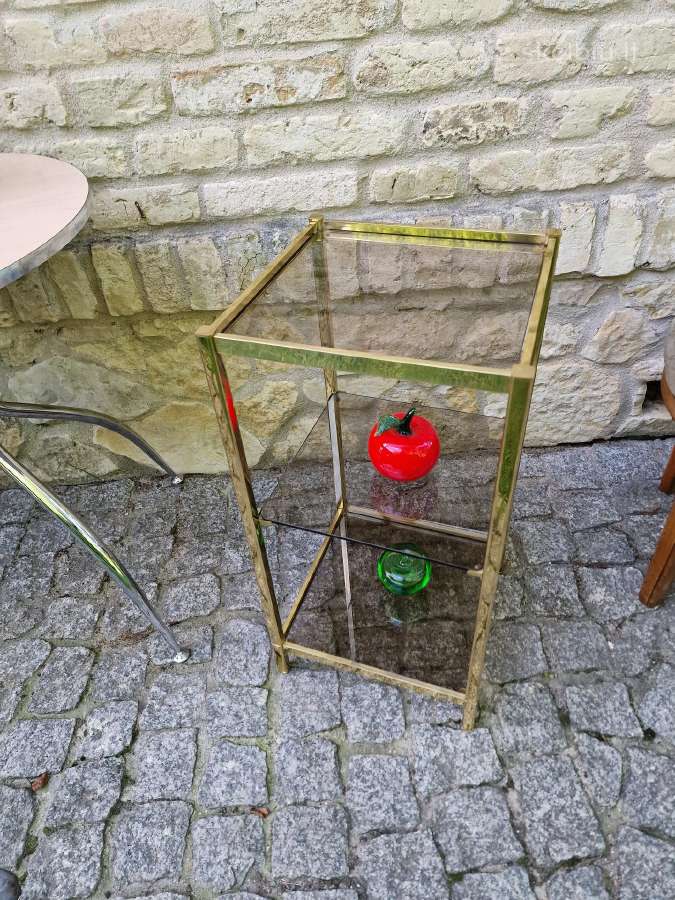 Vintažinė mid century žalvarinė lentyna-etažerė - nuotraukos Nr. 9