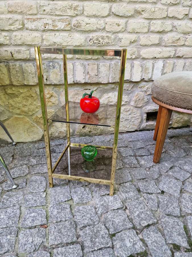 Vintažinė mid century žalvarinė lentyna-etažerė - nuotraukos Nr. 10