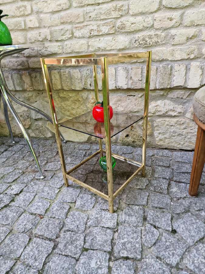 Vintažinė mid century žalvarinė lentyna-etažerė - nuotraukos Nr. 11