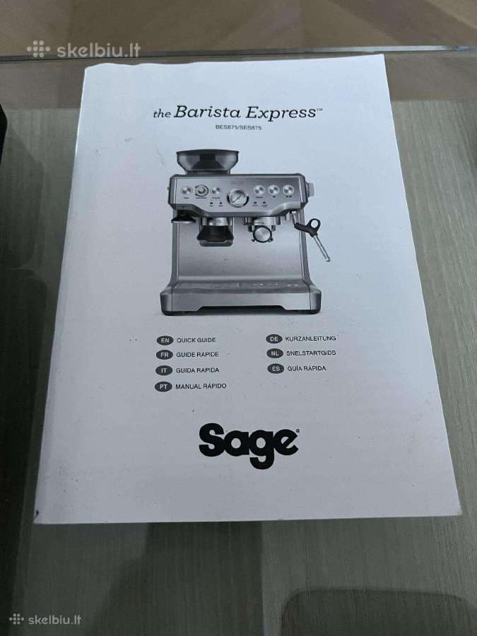 Sage Barista Express bes/ses875 instrukcija