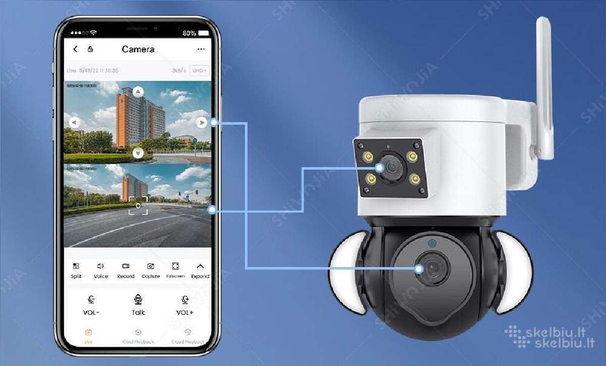 2024m! Full HD WiFi lauko vaizdo kamera sirena - nuotraukos Nr. 13