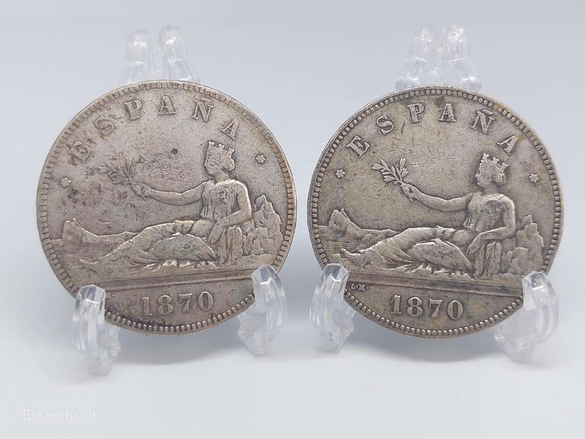 Ispanija 1870 5 pesetos