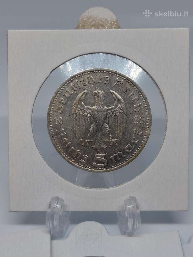 Vokietija 1935 1936 5 markės sidabrinės - nuotraukos Nr. 3