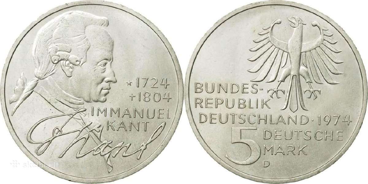 Immanuel Kant Vokietija 1974 5 markės