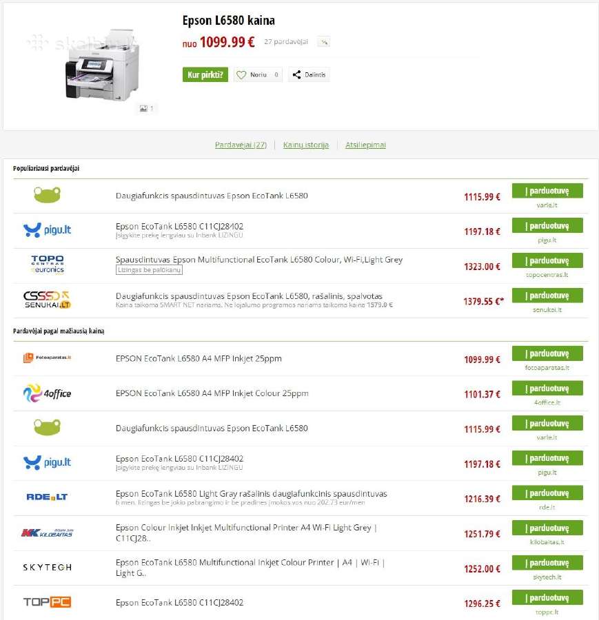 Epson L6580 Spalvotas spausdintuvas A4 formato - nuotraukos Nr. 4