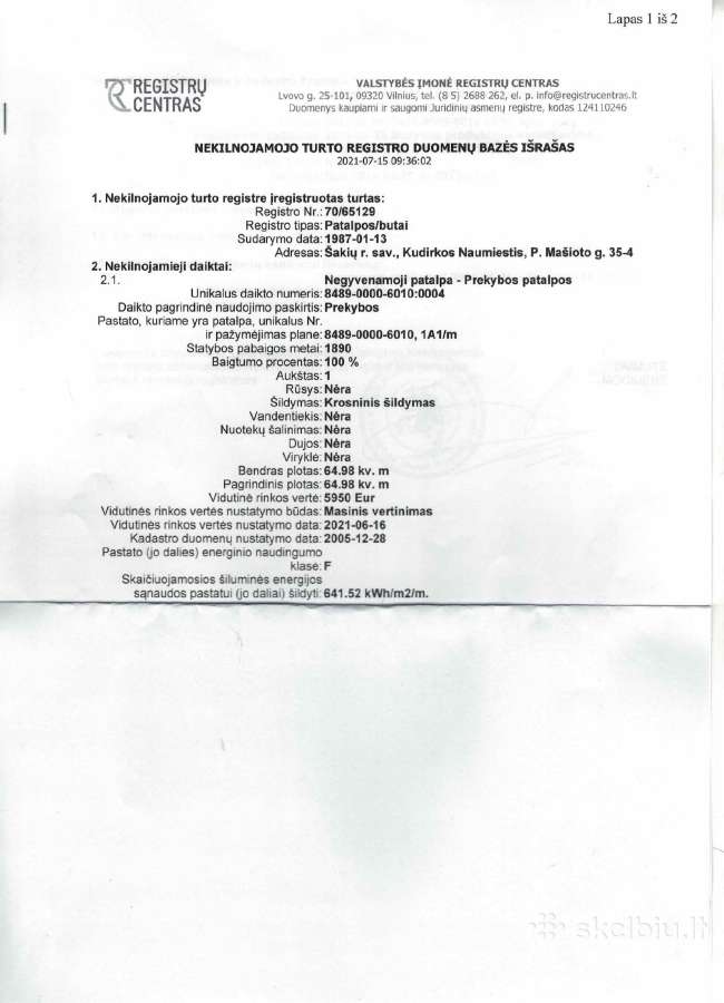 Parduodamos patalpos - nuotraukos Nr. 2