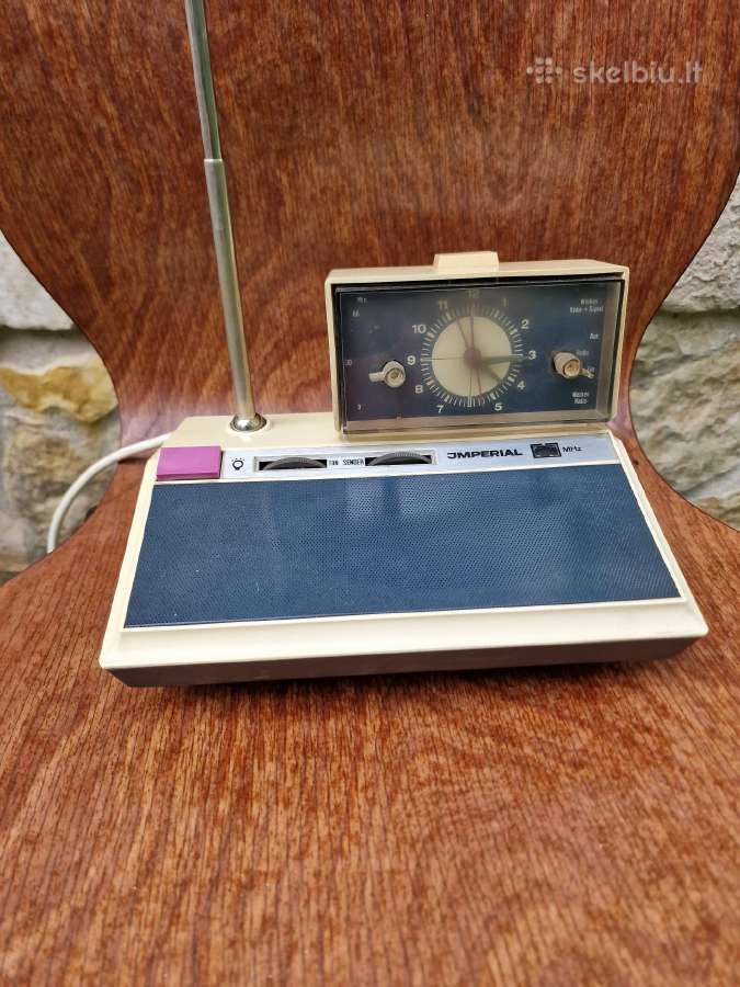 Vintažinis stalo radioimtuvas,šviestuvas,laikrodis - nuotraukos Nr. 4