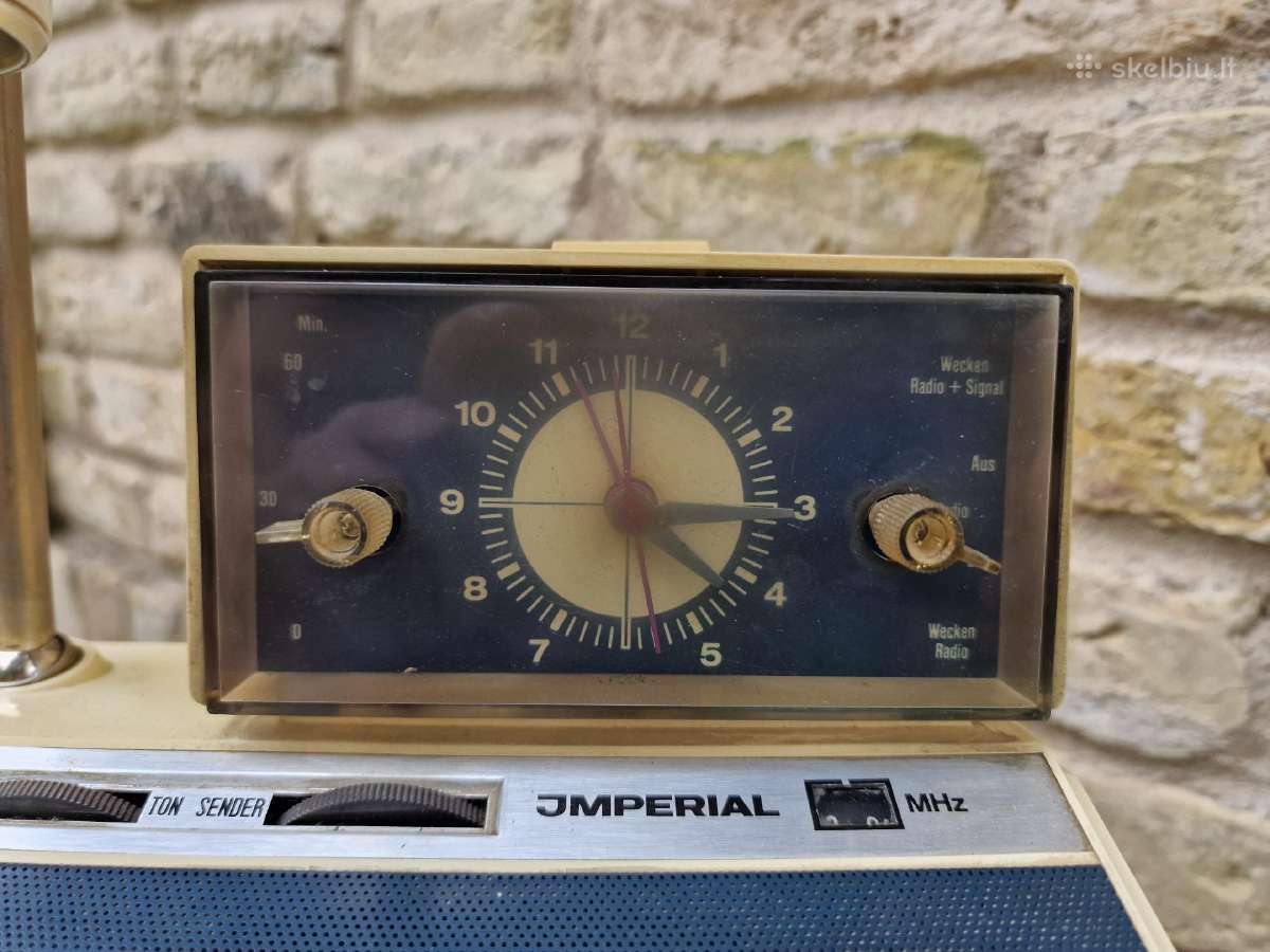 Vintažinis stalo radioimtuvas,šviestuvas,laikrodis - nuotraukos Nr. 7