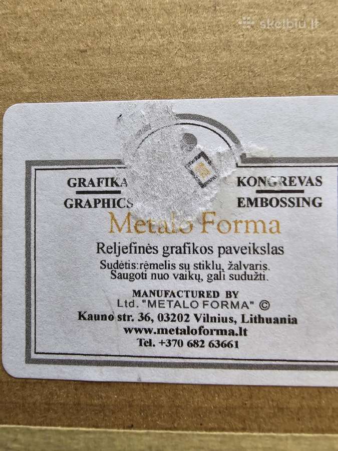 Parduoda reljefinis grafinis žalvarinis paveikslas - nuotraukos Nr. 3