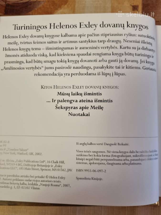 Amžinosios vertybės , helenos exley dovanų knyga - nuotraukos Nr. 3