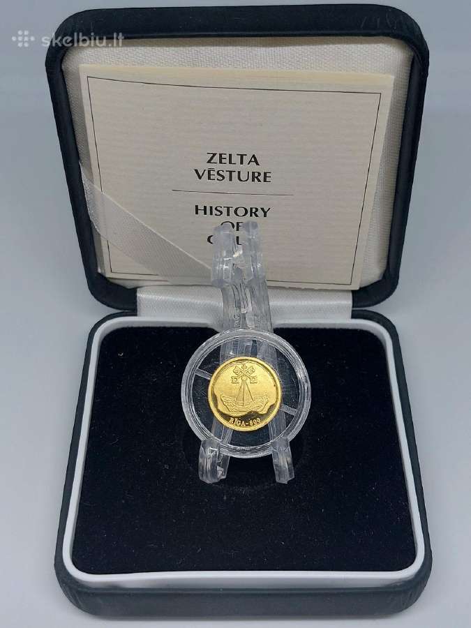 Latvija 1998 Auksinė 10 Latų moneta Aukso istorija