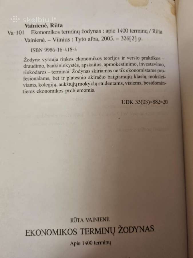 Ekonomikos terminų žodynas - nuotraukos Nr. 6