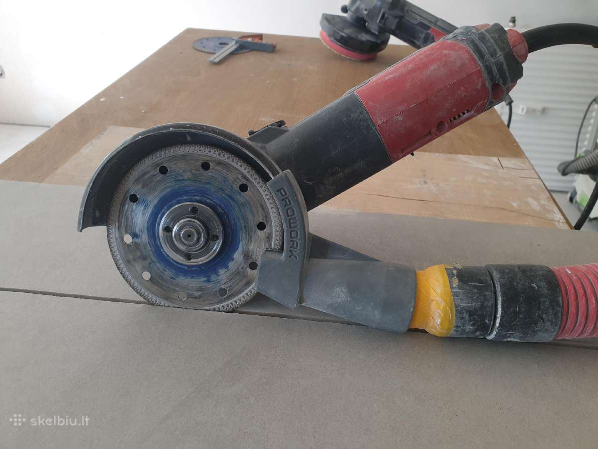 125 mm kampinio šlifuoklio dulkių nusiurbimas
