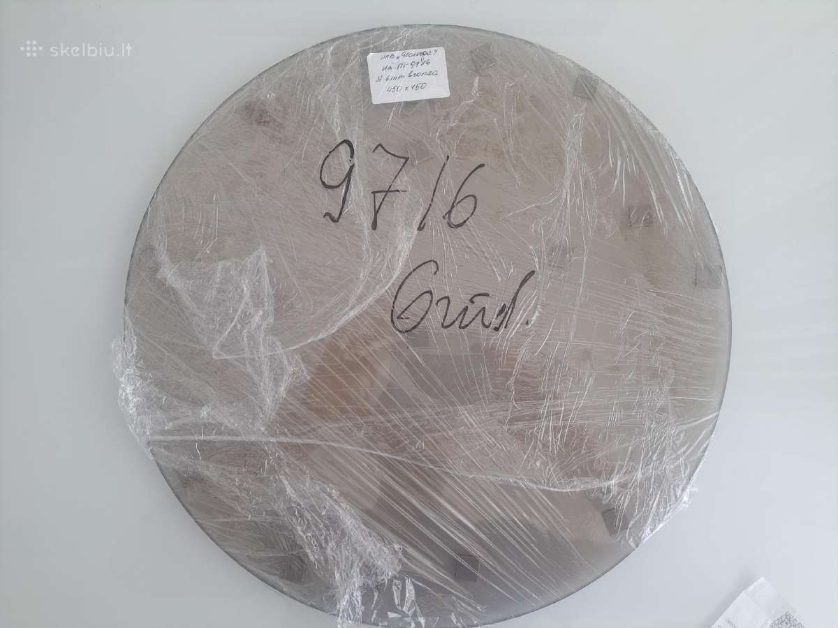 Apvalus grūdintas stiklas 45cm skermens 6mm storio