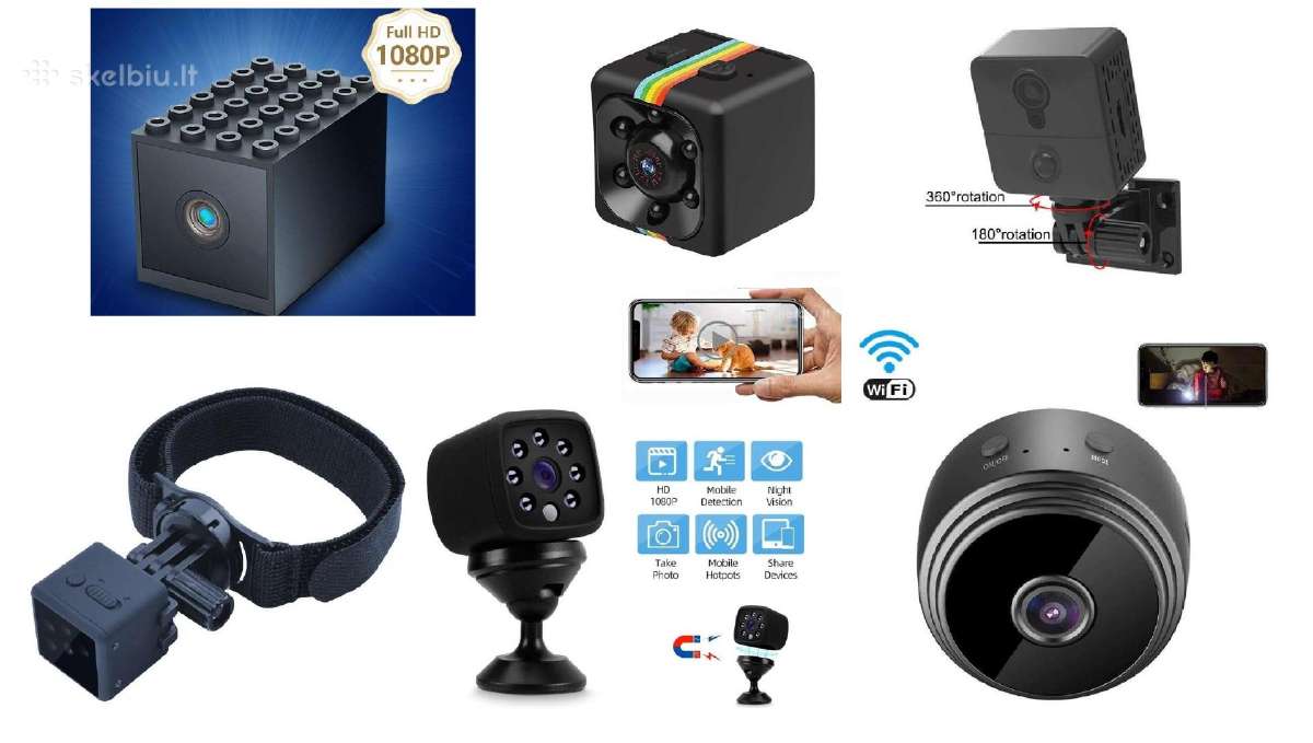 Daug Modelių! WiFi full HD kamera WiFi ir baterija
