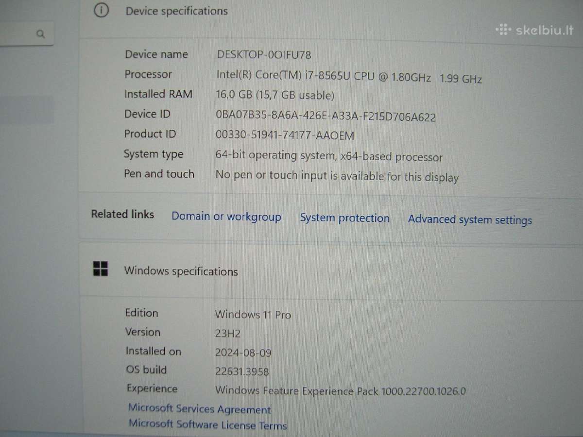 Dell xps 13 9380, i7,16,256,fhd Ips - nuotraukos Nr. 5