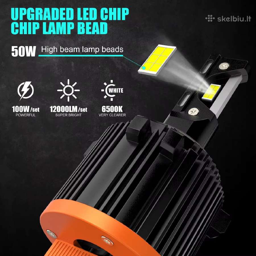 H7 LED Volkswagen 2009-2020 50w Lemputės - nuotraukos Nr. 4