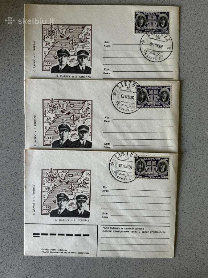 Darius ir Girėnas vokai (41 vok.- visi uz 40 Eur)