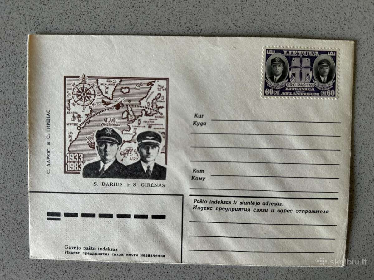 Darius ir Girėnas vokai (41 vok.- visi uz 40 Eur) - nuotraukos Nr. 2