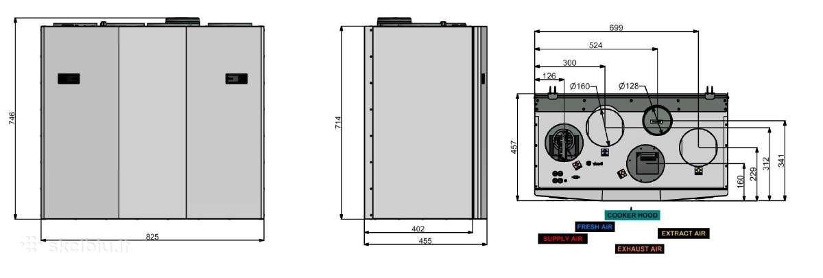 Vertikalus Ensy Inovent Ahu-400, 470 m³/h su WiFi. - nuotraukos Nr. 3