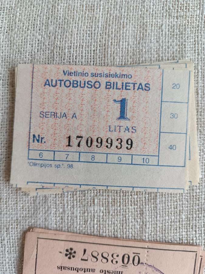 Antikvariniai autobusų bilietėliai - nuotraukos Nr. 2