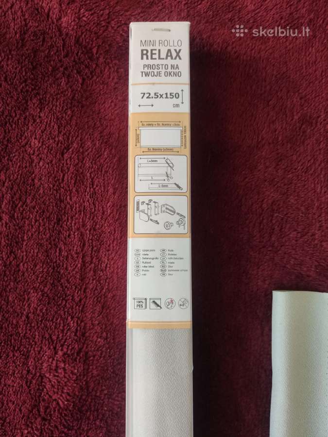 Roletas 72,5 x 150 cm pilkas kabinamas arba tvirti - nuotraukos Nr. 2