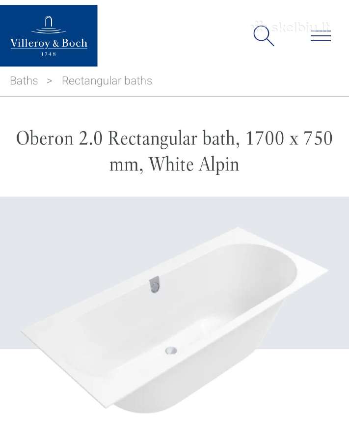 Parduodama nauja Villeroy&boch vonia (neišpakuota) - nuotraukos Nr. 3