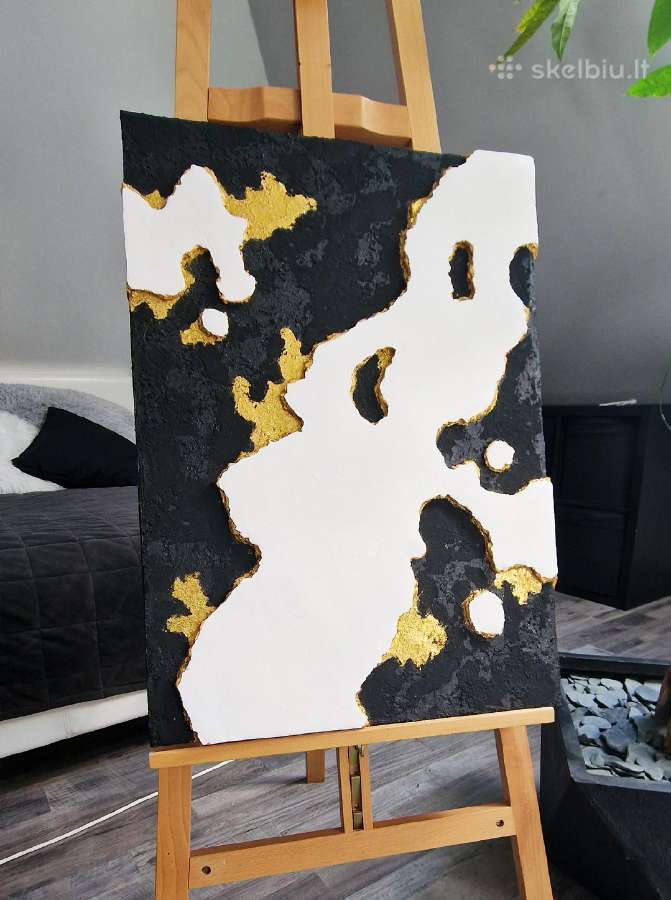 Rankų darbo abstraktus paveikslas 50x70 - nuotraukos Nr. 2