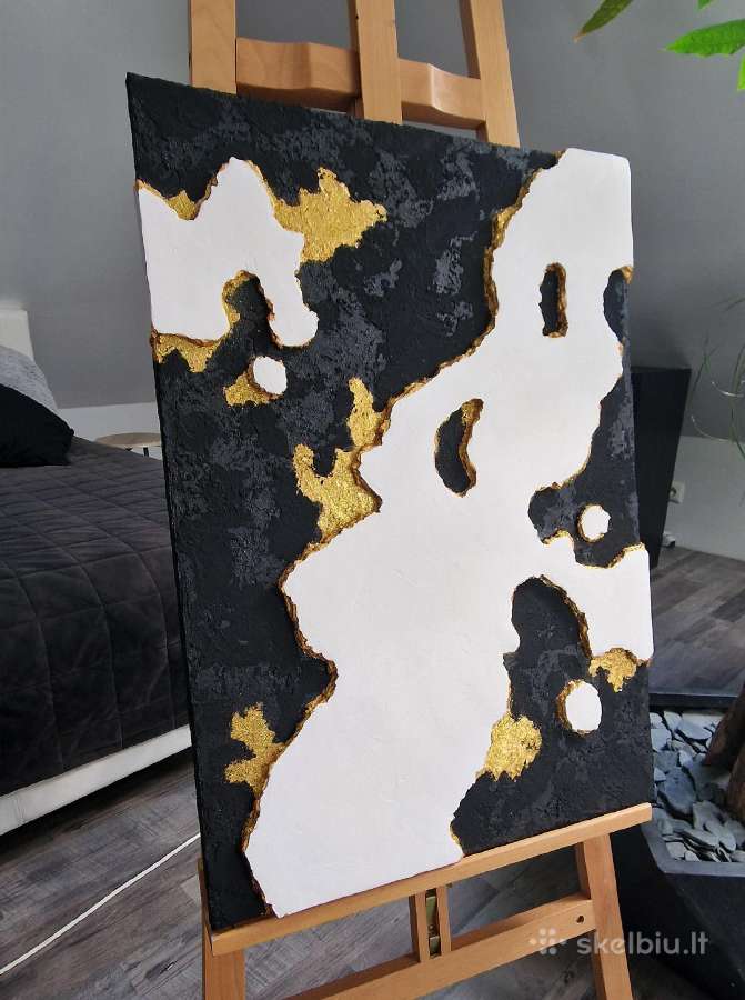 Rankų darbo abstraktus paveikslas 50x70 - nuotraukos Nr. 3