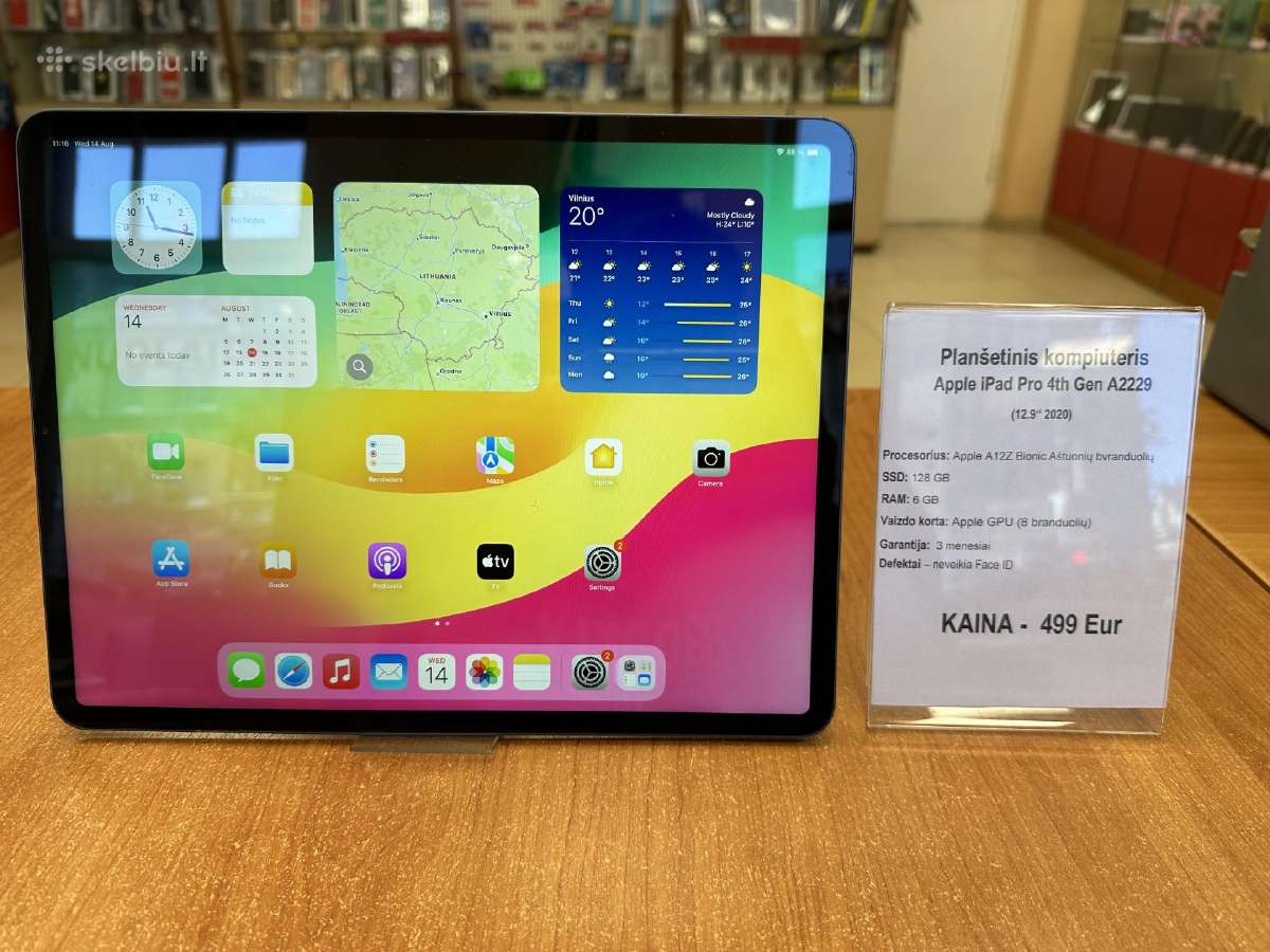 Apple iPad Pro (2020) 12.9 4rd Gen A2229 128 GB - Skelbiu.lt