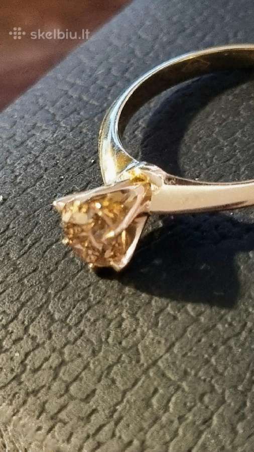 14k/585 geltono aukso žiedas su 0,78ct briliantu. - nuotraukos Nr. 10
