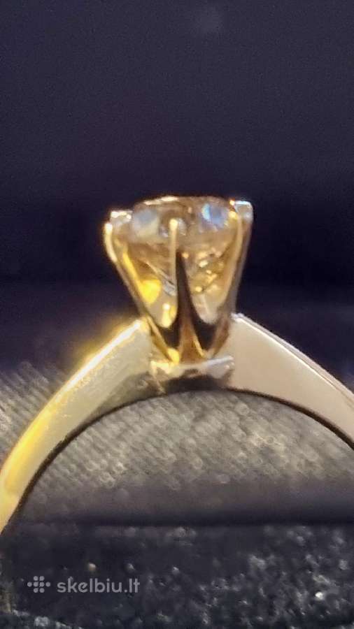 14k/585 geltono aukso žiedas su 0,78ct briliantu. - nuotraukos Nr. 11