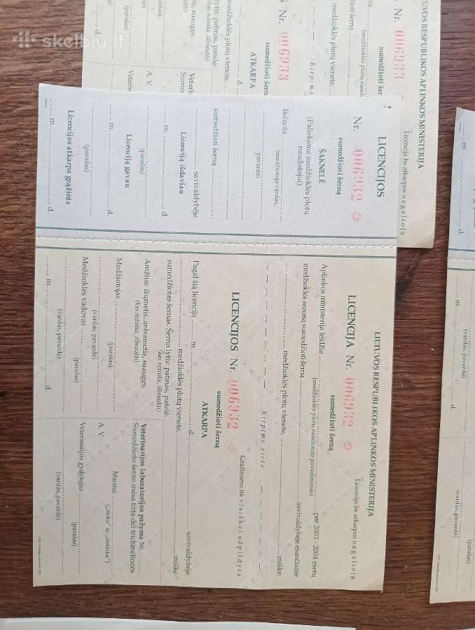 Senos medžioklės licencijos kolekcijai. - nuotraukos Nr. 5