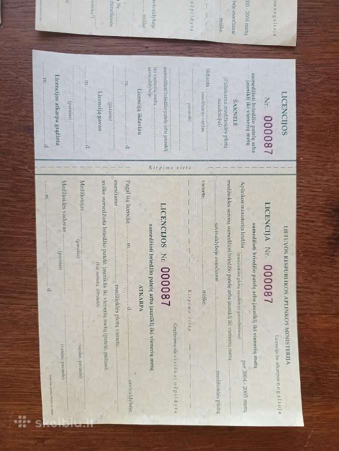 Senos medžioklės licencijos kolekcijai. - nuotraukos Nr. 7