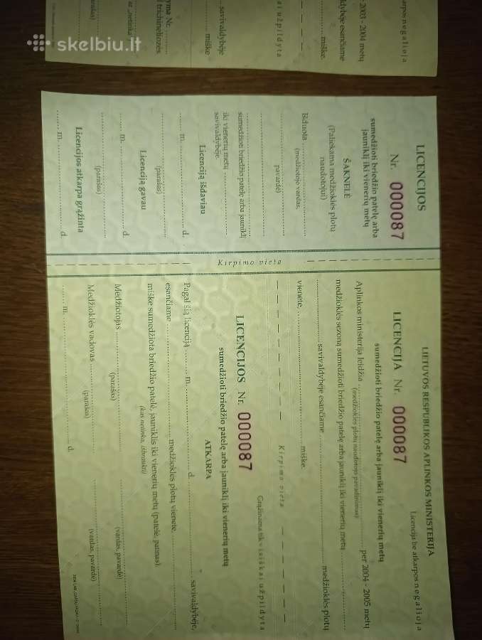 Senos medžioklės licencijos kolekcijai. - nuotraukos Nr. 8